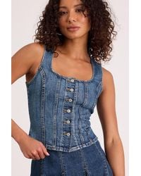 Levi's - Sculpted Medium Wash Denim Vest Top - Lyst