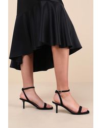 Lulus - Ensley Suede Kitten Heel Ankle Strap Sandals - Lyst