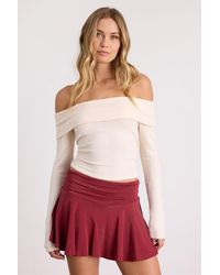 Lulus - Celida Rusty Rose Jersey Knit Low-Rise Micro Mini Skort - Lyst