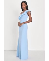 Lulus - Last Forever One-Shoulder Ruffle Maxi Dress - Lyst