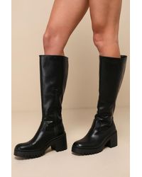 Dirty Laundry - Oakleigh Smooth Lug Sole Knee-High Boots - Lyst