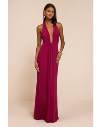 Lulus - Dorena Jersey Knit Halter Sash Maxi Dress - Lyst