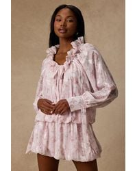 Lulus - Marcia Floral Ruffled Drop Waist Mini Dress - Lyst