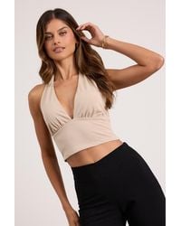 Lulus - Niyara Jersey Knit Halter Crop Top - Lyst