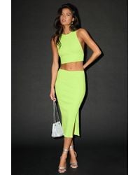 Lulus - Absolute Edge Lime Sleeveless Two-Piece Bodycon Midi Dress - Lyst