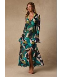 Lulus - Nonah Multi Mesh Maxi Swim Cover-Up - Lyst