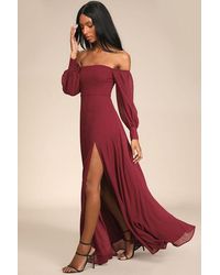 Lulus - Feel The Romance Off-The-Shoulder Maxi Dress - Lyst