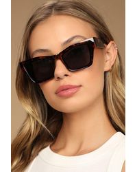 Lulus - Modern Trends Tortoise Cat-Eye Sunglasses - Lyst