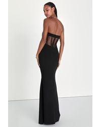 Lulus - Iconic Arrival Strapless Bustier Mermaid Maxi Dress - Lyst