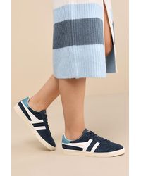 Gola - Medallist Color Block Suede Leather Sneakers - Lyst