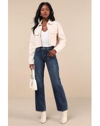 Just Black - Everyday Coolness Dark Wash High-Rise Straight-Leg Jeans - Lyst