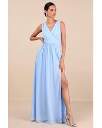 Lulus - Thoughts Of Hue Surplice Maxi Dress - Lyst