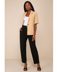 Lulus - Sophisticated Company Straight Leg Trouser Pants - Lyst