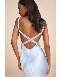 Lulus - Perfectly Classy Satin Strappy Maxi Dress - Lyst