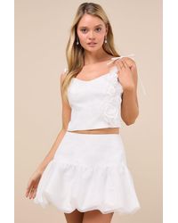 Lulus - Angelic Perception Taffeta Bubble-Hem Mini Skirt - Lyst