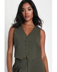 Lulus - Suits You Perfectly Linen Vest - Lyst