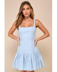 Lulus - Adorable Concept Lace-Up Backless Drop Waist Mini Dress - Lyst