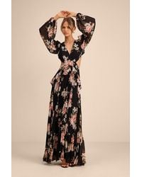 Lulus - Chaelyn Floral Long Sleeve Cutout Maxi Dress - Lyst