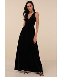 Lulus - Beautiful Night Velvet Sleeveless Maxi Dress - Lyst