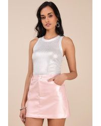Lulus - Raziela Coated Vegan Leather Mid-Rise Micro Mini Skirt - Lyst