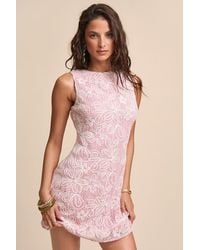 Lulus - Fenicia Abstract Floral Embroidered Mini Dress - Lyst