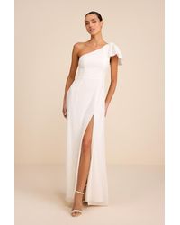Lulus - Simply Brilliant One-Shoulder Bow Maxi Dress - Lyst
