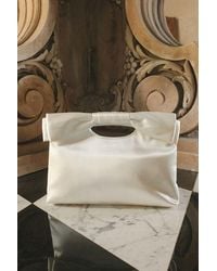Lulus - Total Romantic Satin Bow Clutch - Lyst