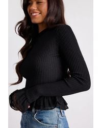 Lulus - Avila Ribbed Knit Ruffled Sweater Top - Lyst