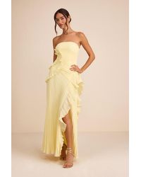 Lulus - Brylee Pleated Ruffled Maxi Dress - Lyst