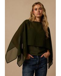Lulus - Macy Mesh Cape Top - Lyst