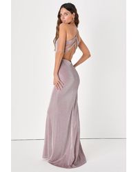 Lulus - Toasting The Evening Shiny Backless Maxi Dress - Lyst