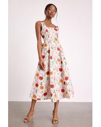 Lulus - Anneke Multi Floral Backless Midi Dress - Lyst