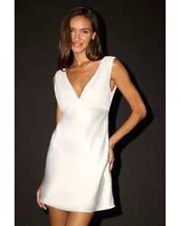 Lulus - Hanley Satin Slip Mini Dress - Lyst