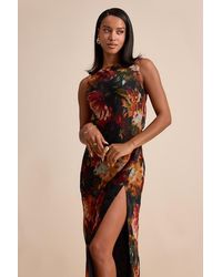 Lulus - Yaneli Multi Floral Boat Neck Cowl Back Maxi Dress - Lyst