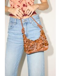 Lulus - Aeris Bronze Sequin Beaded Shoulder Bag - Lyst