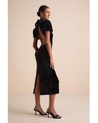Lulus - Fabulous Intuition Velvet Backless Column Midi Dress - Lyst