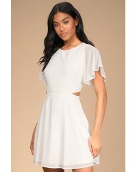 Lulus - Blissful Love Cutout Mini Skater Dress - Lyst