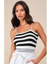 Lulus - Completely Chic Striped Sweater Knit Cami Top - Lyst