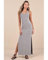 Lulus - Relaxed But Not Least Ribbed Sleeveless Maxi Dress - Lyst