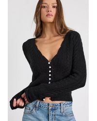Lulus - Callisto Cable Knit Button-Front Cardigan - Lyst