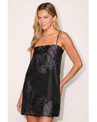 Lulus - Yavanna Floral Jacquard Shift Mini Dress - Lyst