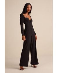 Lulus - Eastyn Long Sleeve Straight Leg Jumpsuit - Lyst