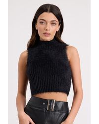 Lulus - Nadene Eyelash Knit Mock Neck Sweater Top - Lyst