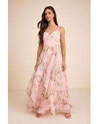 Lulus - Breigh Blush Floral Sleeveless Maxi Dress - Lyst