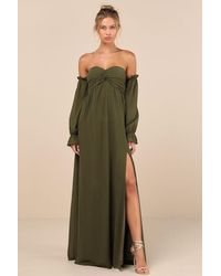 Lulus - Glorious Invite Knotted Off-The-Shoulder Maxi Dress - Lyst