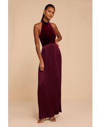 Lulus - Dori Pleated Halter Maxi Dress - Lyst