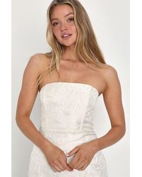 Lulus - Bubbly Beauty Jacquard Strapless Bustier Mini Dress - Lyst