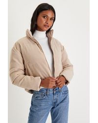 Lulus - Cloud Nine Cutie Cropped Corduroy Puffer Jacket - Lyst