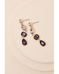 Lulus - Precise Radiance Rhinestone Drop Earrings - Lyst