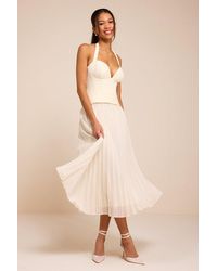 Lulus - Baylin Lace Bustier Midi Dress - Lyst